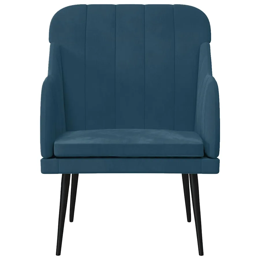 Fauteuil Bleu 63x76x80 cm Velours - 3