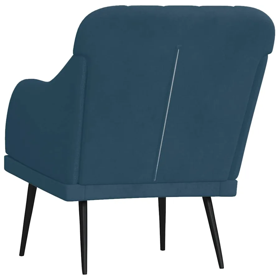 Fauteuil Bleu 63x76x80 cm Velours - 5
