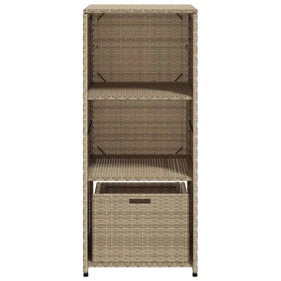 Armoire de rangement de jardin beige 50x55x115cm résine tressée - 7