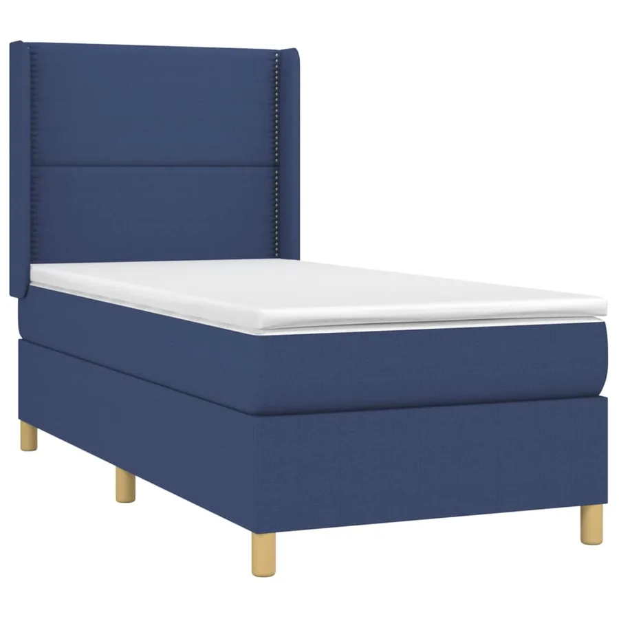 Sommier à lattes de lit avec matelas Bleu 80x200 cm Tissu - 3