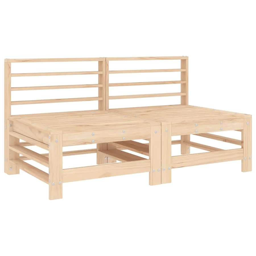 Canapés centraux de jardin 2 pcs bois de pin massif - 2