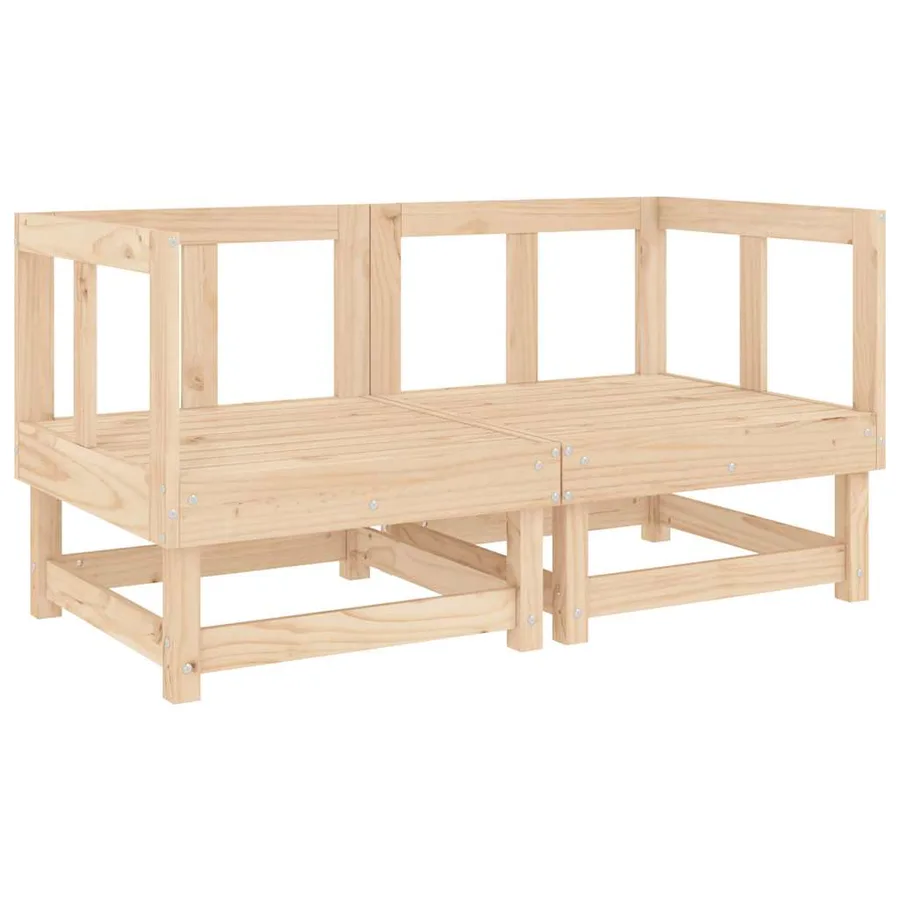 Canapés d'angle de jardin 2 pcs bois de pin massif - 2