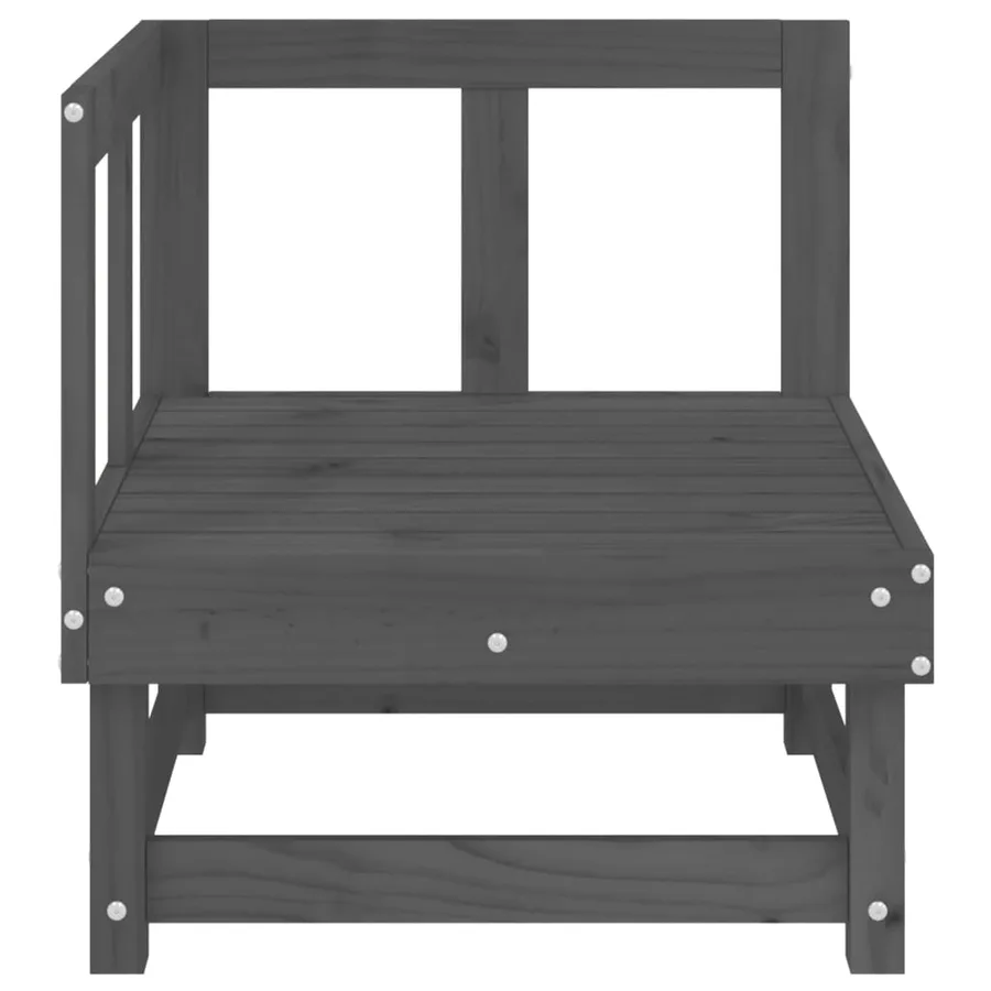 Canapés d'angle de jardin 2 pcs gris bois de pin massif - 4