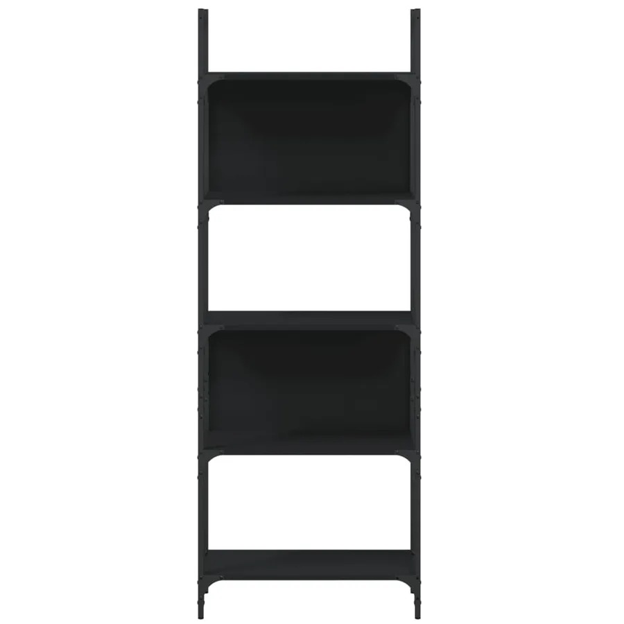 Bibliothèque à 5 niveaux noir 60,5x24x166,5cm bois d'ingénierie - 5