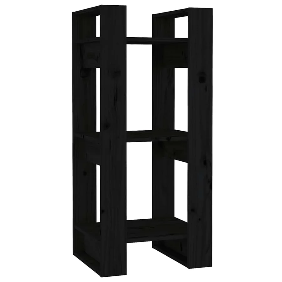 Bibliothèque/Séparateur de pièce Noir 41x35x91 cm Pin solide - 2