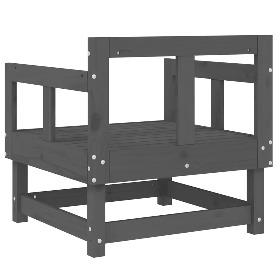 Chaises de jardin lot de 2 gris bois massif de pin - 5