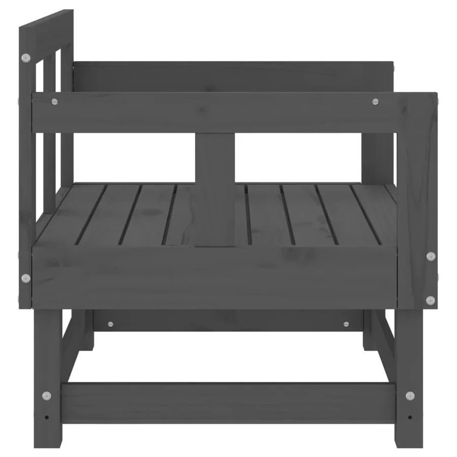 Chaises de jardin lot de 2 gris bois massif de pin - 6