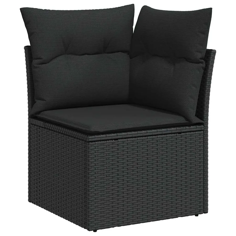 Salon de jardin 7 pcs avec coussins noir résine tressée 62 x 62 x 69 cm - 54,1 kg - 4