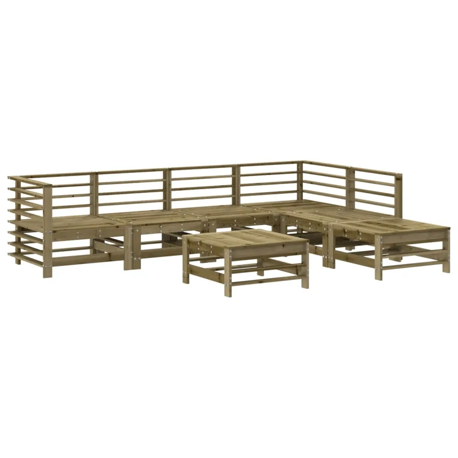 Salon de jardin 7 pcs avec coussins bois de pin imprégné - 3
