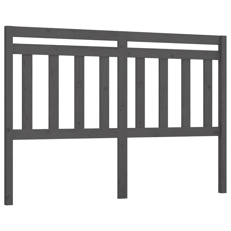 Tête de lit Gris 126x4x100 cm Bois massif de pin - 2