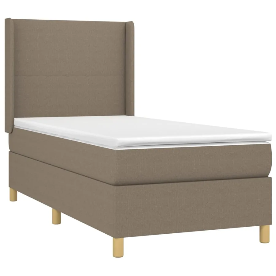 Sommier à lattes de lit matelas et LED Taupe 80x200cm Tissu - 4
