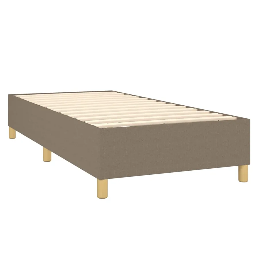 Sommier à lattes de lit matelas et LED Taupe 80x200cm Tissu - 5