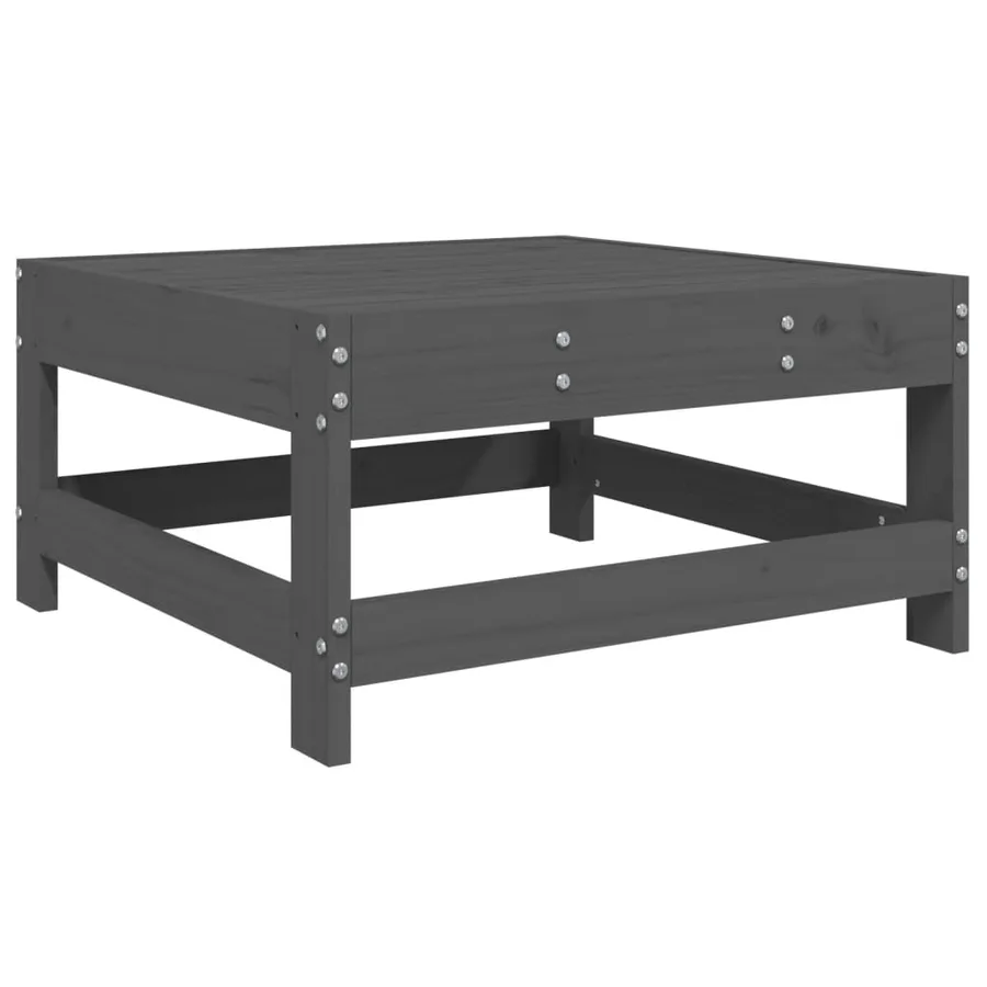 Salon de jardin 4 pcs gris bois massif de pin - 5