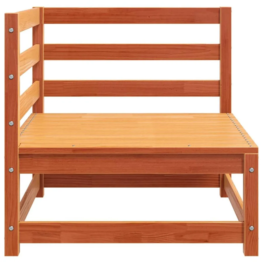 Canapé d'angle de jardin cire marron 70x70x67cm bois pin massif - 5