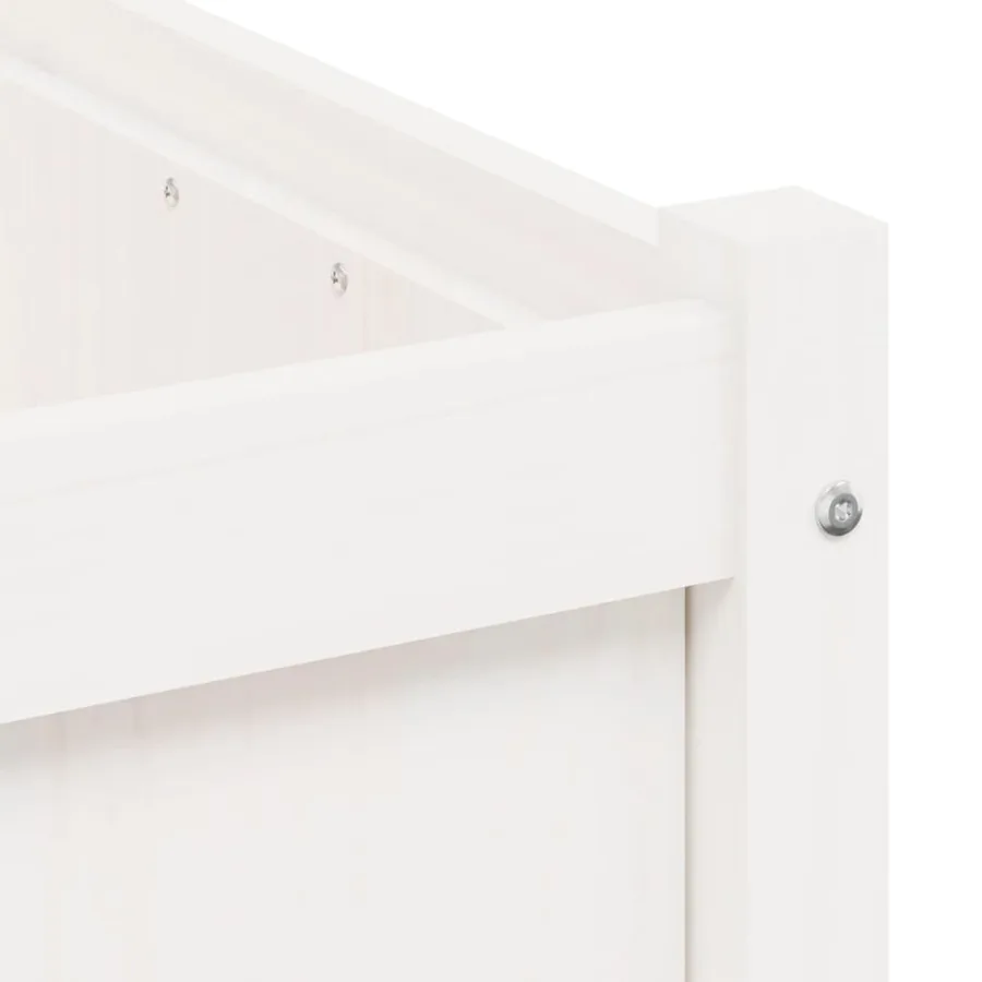 Jardinières 2 pcs blanc bois de pin massif - 10