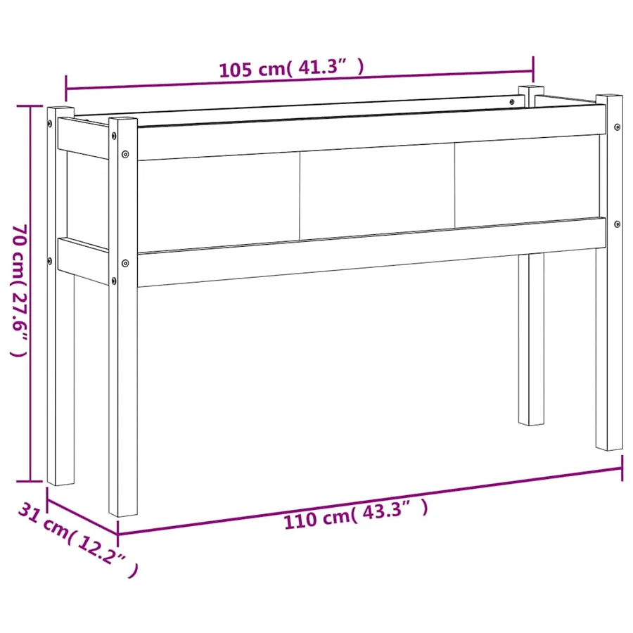 Jardinières 2 pcs avec pieds blanc bois de pin massif - 11