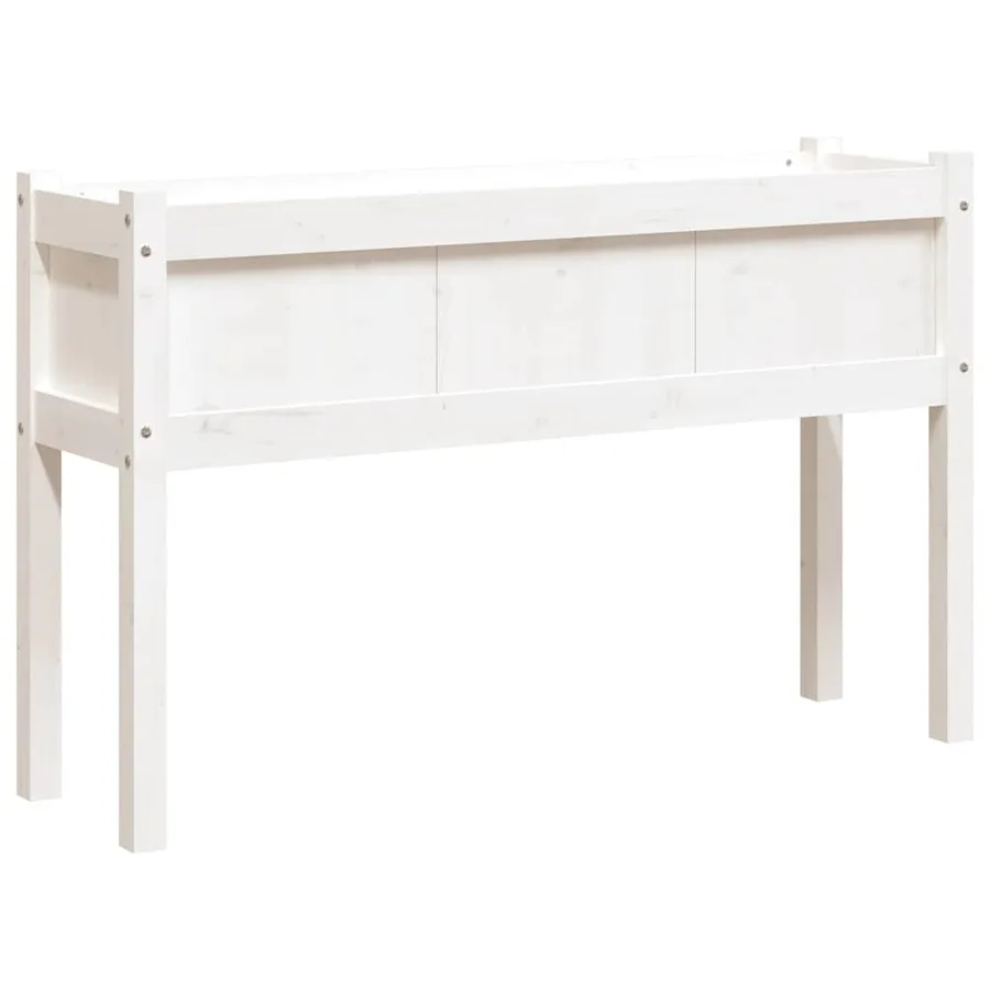 Jardinières 2 pcs avec pieds blanc bois de pin massif - 4