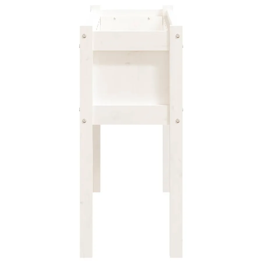 Jardinières 2 pcs avec pieds blanc bois de pin massif - 6