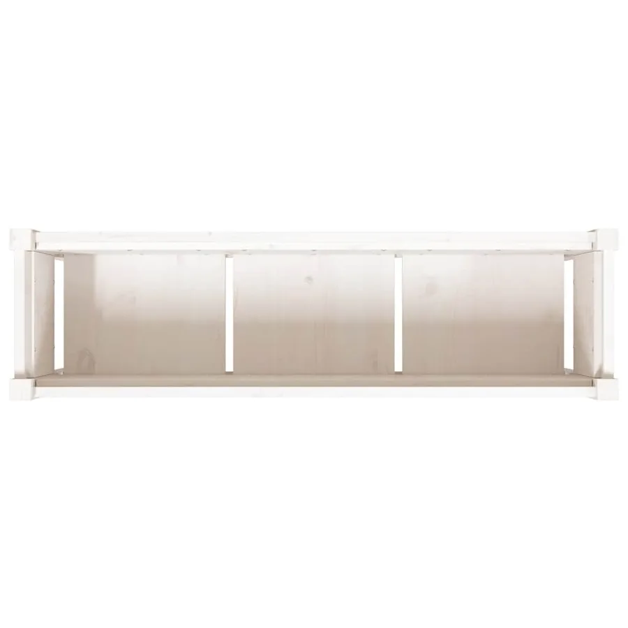 Jardinières 2 pcs avec pieds blanc bois de pin massif - 8