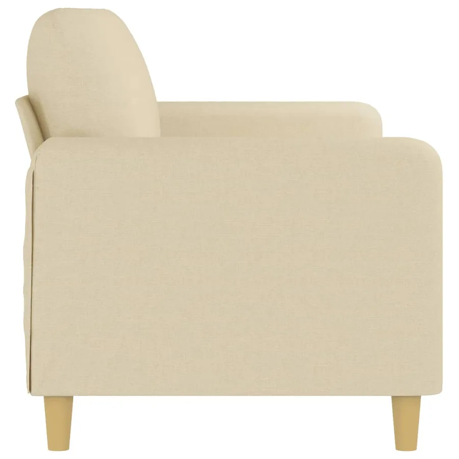 Canapé à 3 places Crème 180 cm Tissu - 4
