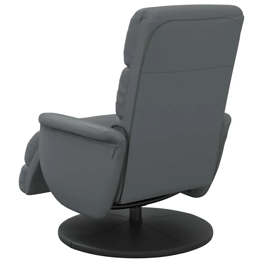 Fauteuil inclinable de massage repose-pieds gris similicuir - 6