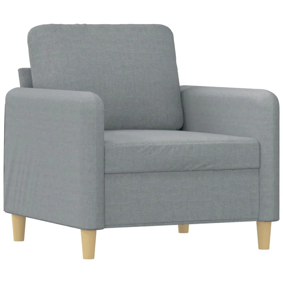 Fauteuil avec repose-pied Gris clair 60 cm Tissu - 4
