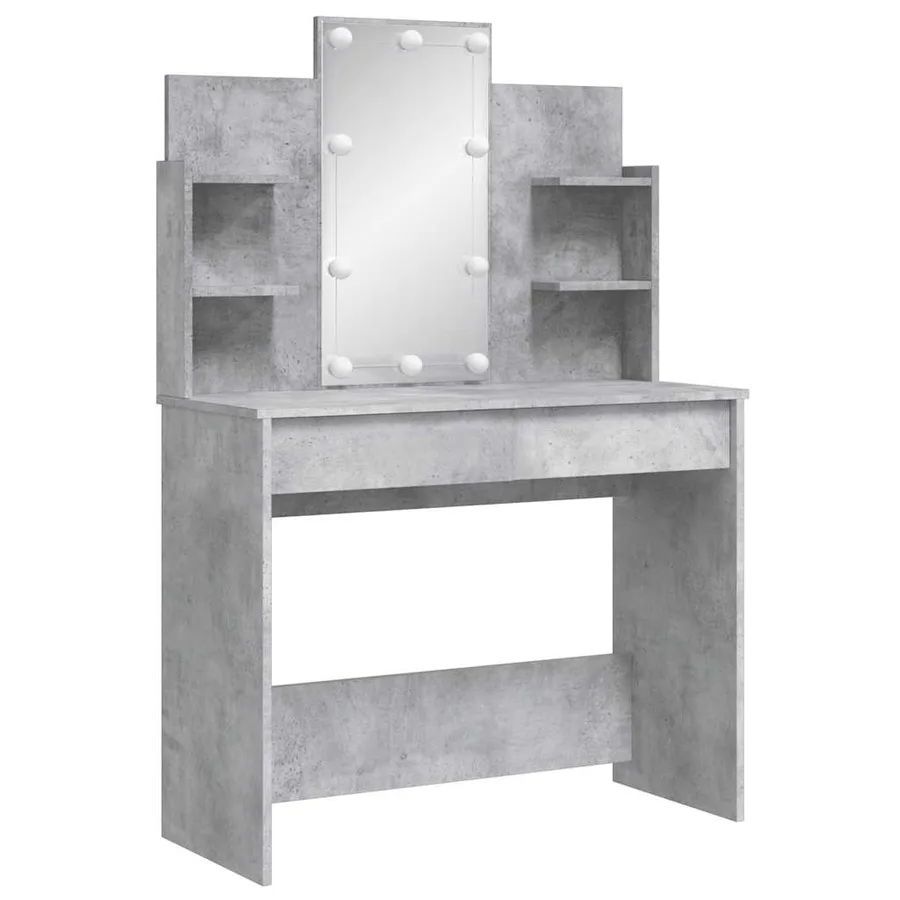 Coiffeuse avec lumières LED gris béton 96x40x142 cm - 3