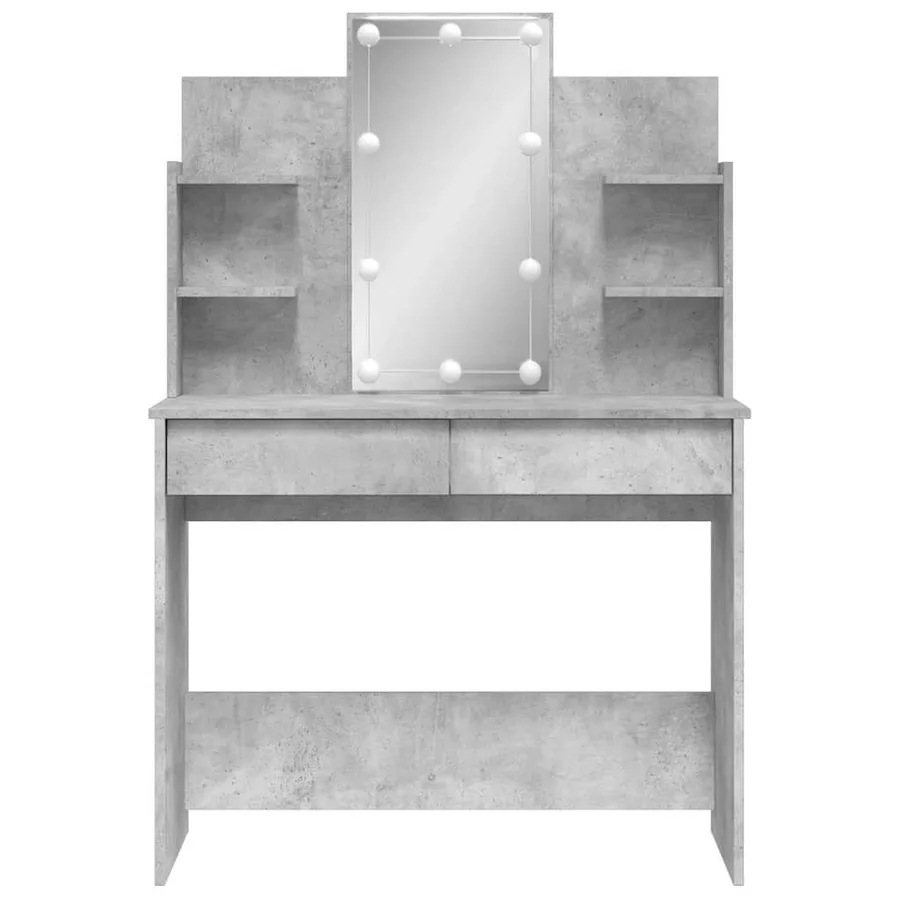 Coiffeuse avec lumières LED gris béton 96x40x142 cm - 5