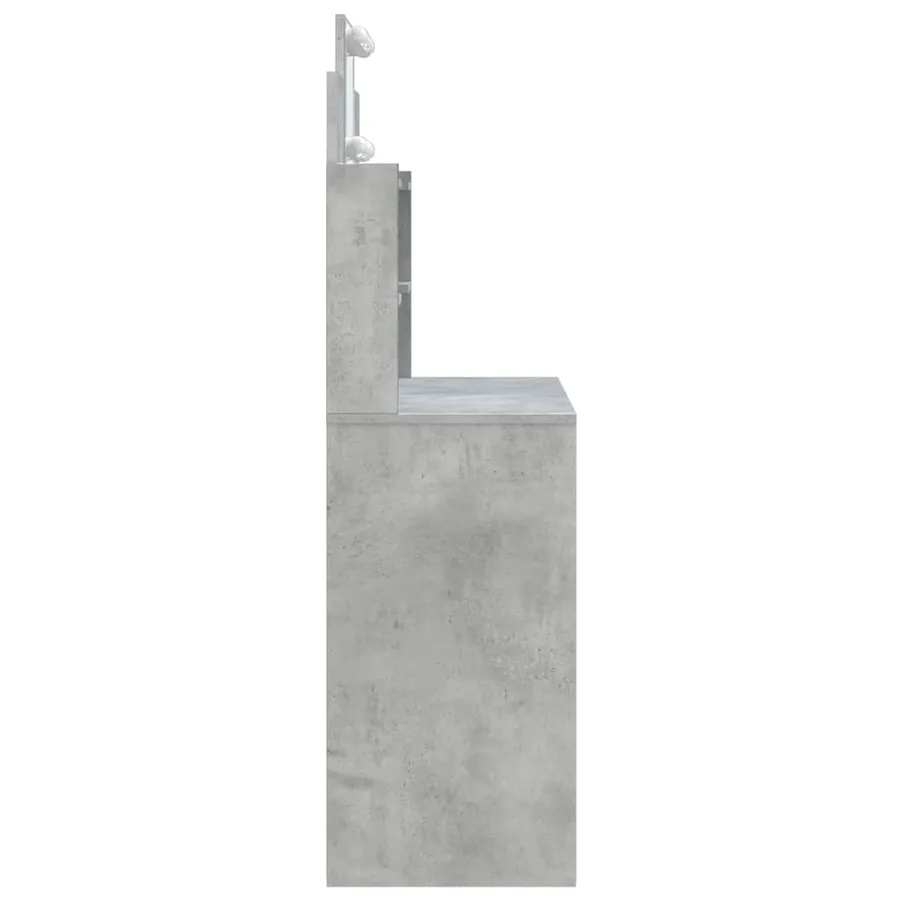 Coiffeuse avec lumières LED gris béton 96x40x142 cm - 6