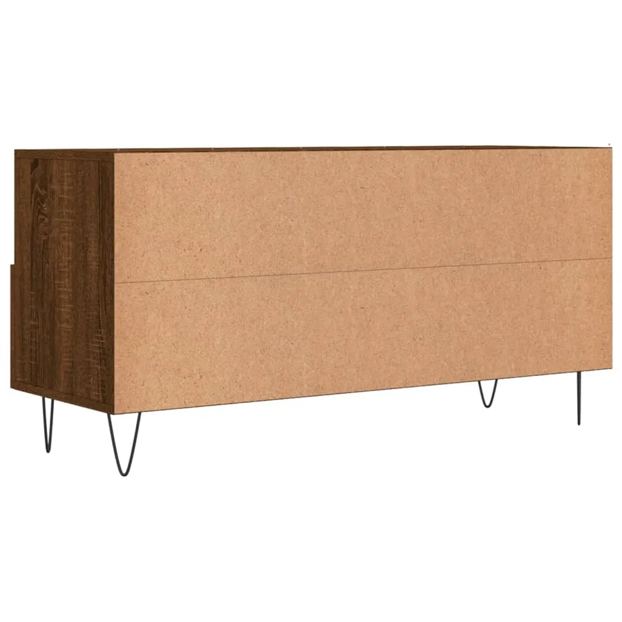 Meuble TV chêne marron 102x36x50 cm bois d'ingénierie - 8