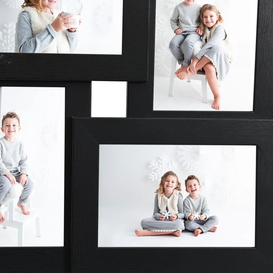 Collage de cadres photo pour photo de 4x (10x15 cm) Noir MDF - 5