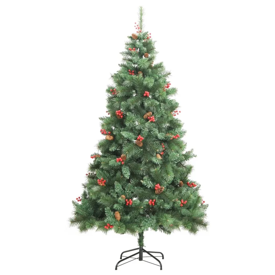 Sapin de Noël artificiel avec pommes de pin et baies 240 cm - 2