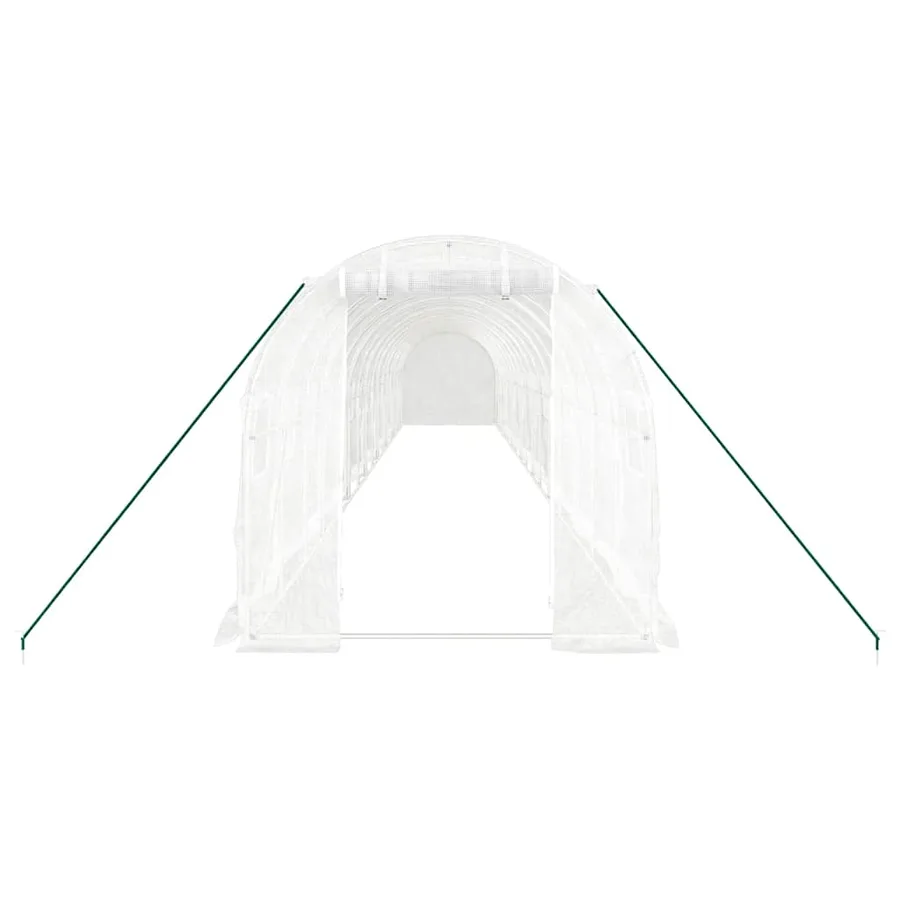 Serre avec cadre en acier blanc 32 m² 16x2x2 m - 4
