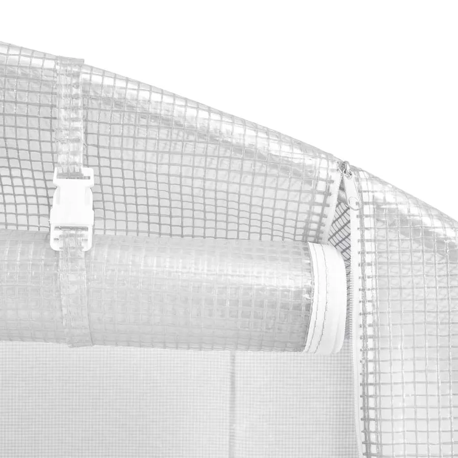 Serre avec cadre en acier blanc 32 m² 16x2x2 m - 8