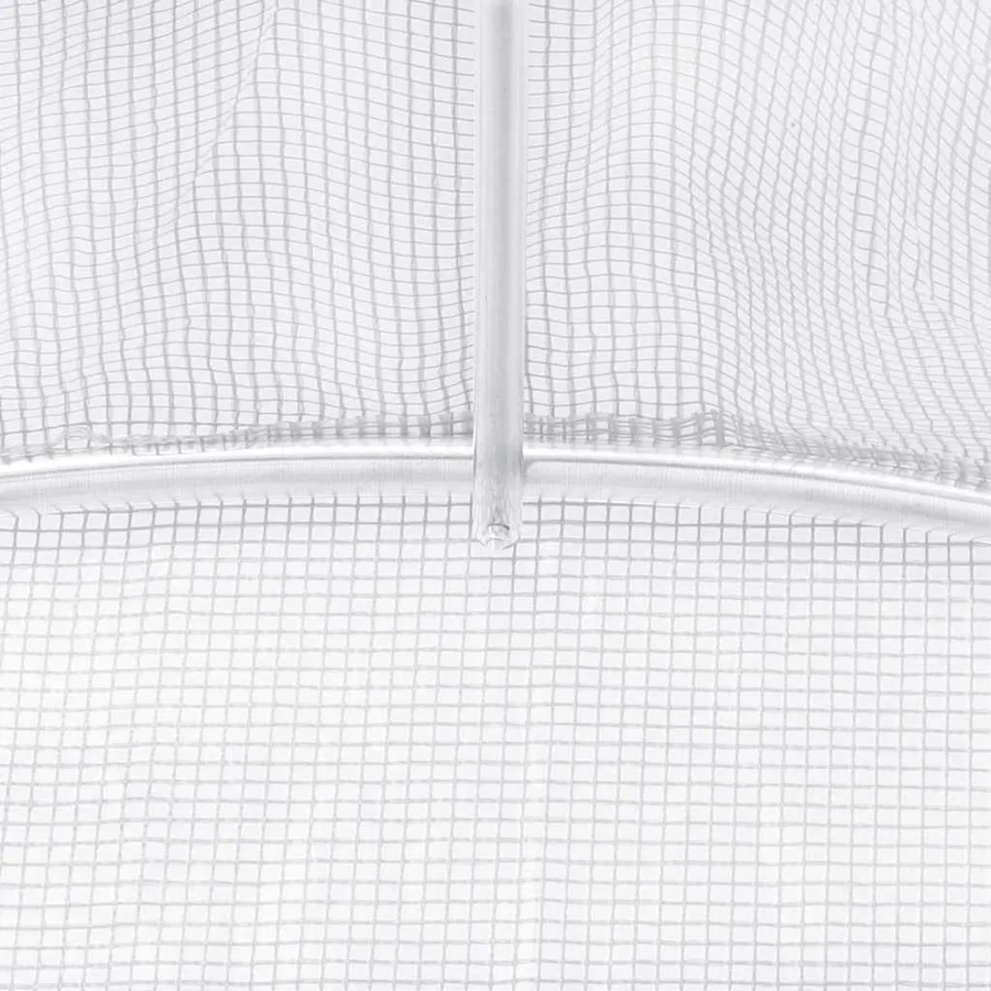 Serre avec cadre en acier blanc 32 m² 16x2x2 m - 9