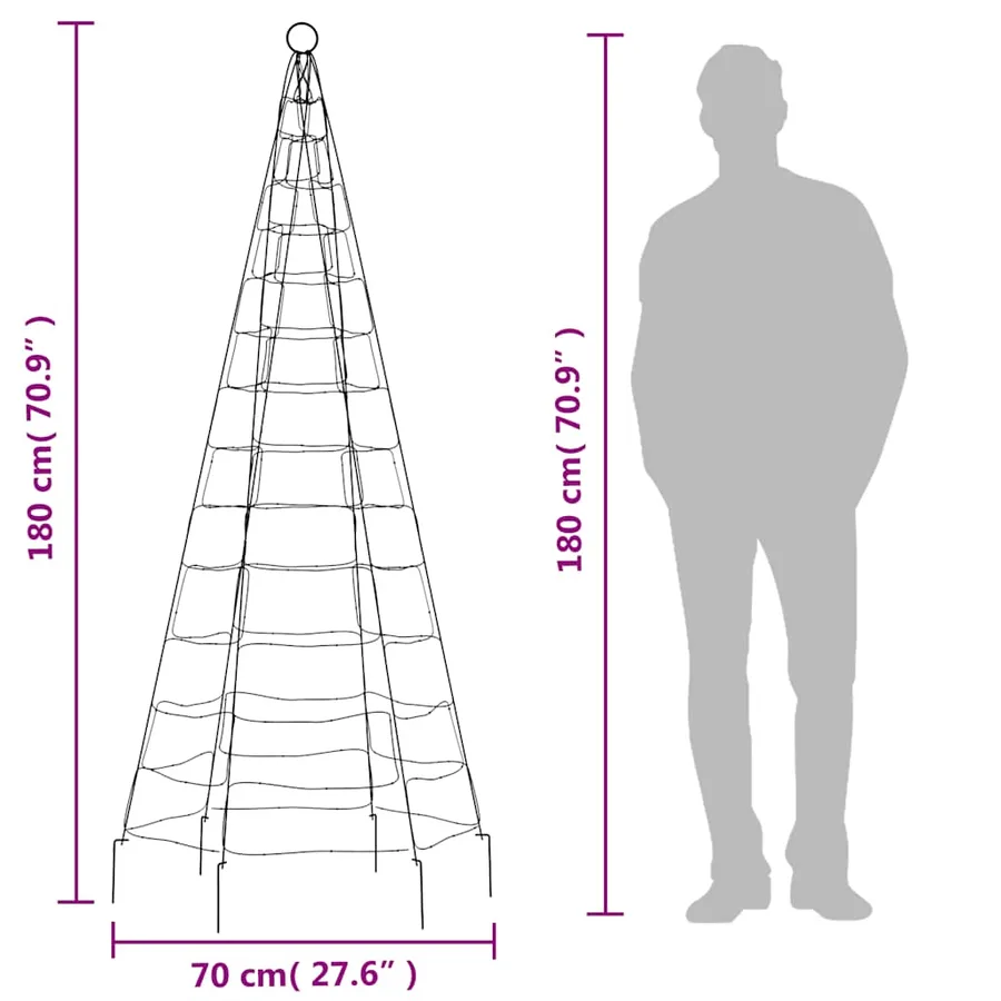 Sapin de Noël à LED 200 LED blanc 180 cm - 10
