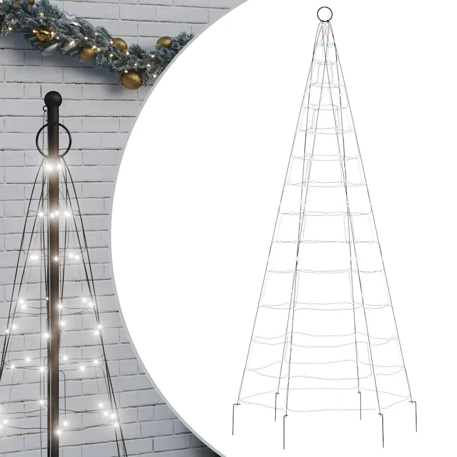 Sapin de Noël à LED 200 LED blanc 180 cm - 2