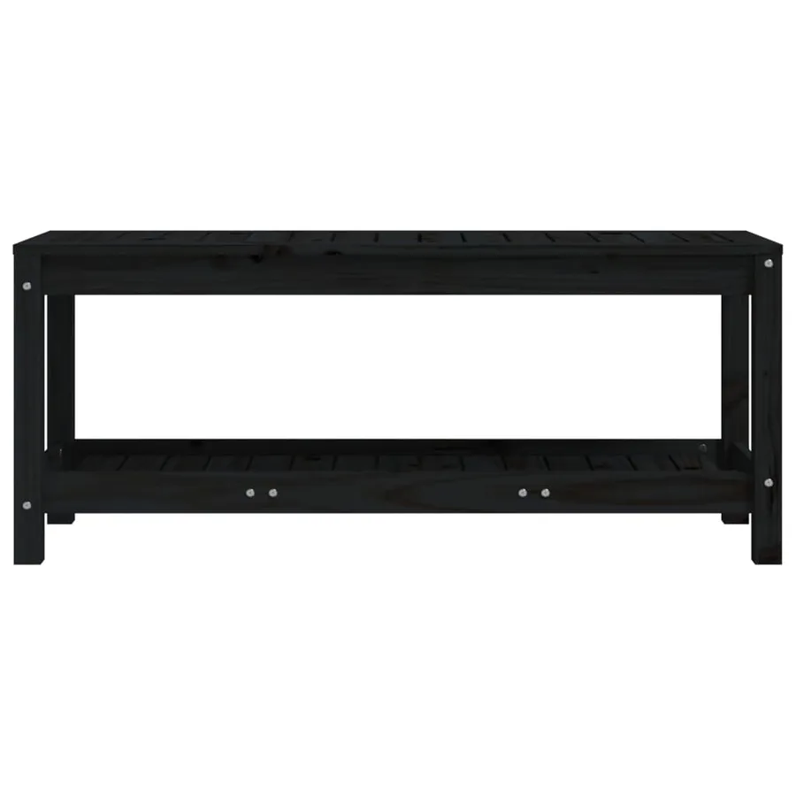 Banc de jardin noir 108x35x45 cm bois massif de pin - 4