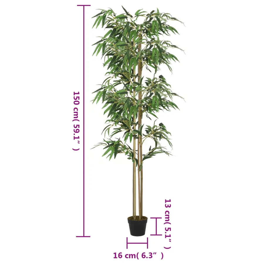 Bambou artificiel 988 feuilles 150 cm vert - 4