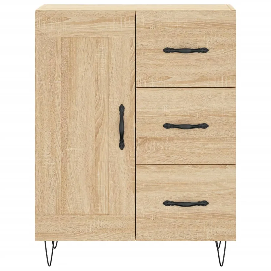 Buffet haut Chêne sonoma 69,5x34x180 cm Bois d'ingénierie - 8