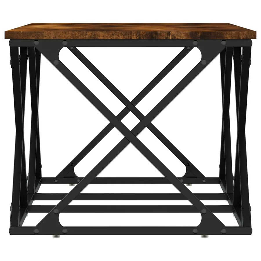 Table basse chêne fumé 100x49x40 cm bois d'ingénierie - 5
