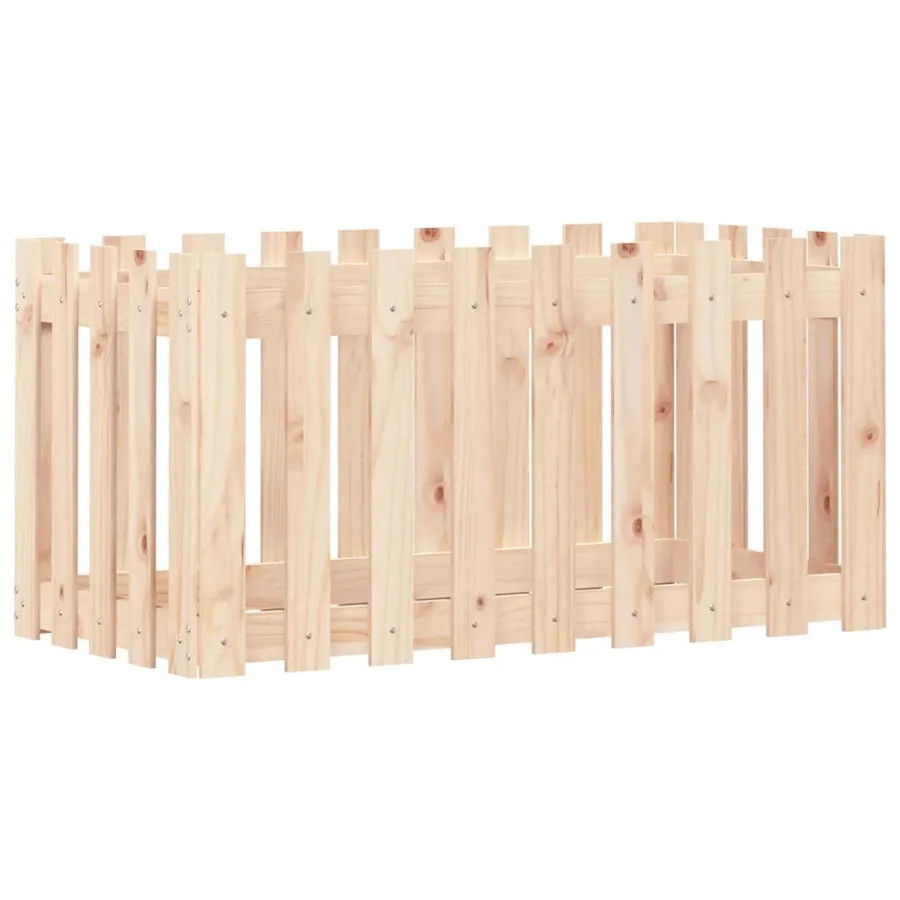 Lit surélevé de jardin design de clôture 100x50x50cm pin massif - 2