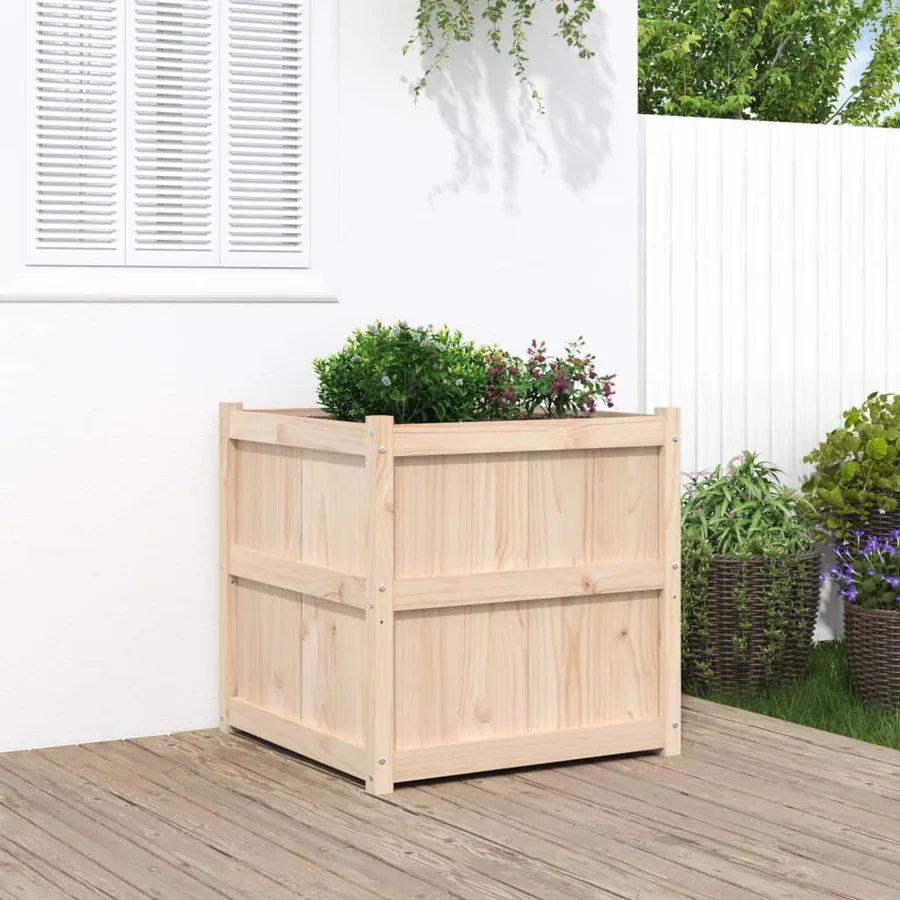 Jardinière d'extérieur 70x70x70 cm bois de pin massif