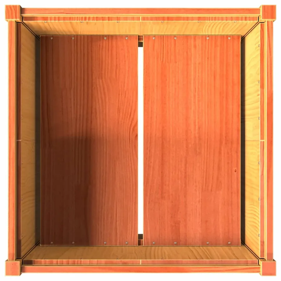 Jardinière cire marron 70x70x70 cm bois de pin massif - 7