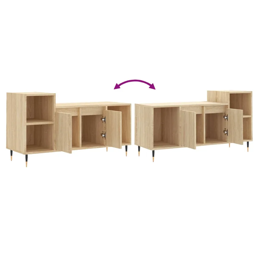 Meuble TV Chêne sonoma 100x35x55 cm Bois d'ingénierie - 9