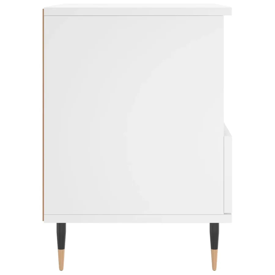 Table de chevet Blanc 40x35x50 cm Bois d’ingénierie - 7