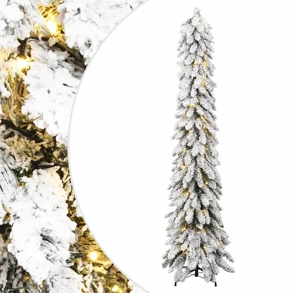 Sapin de Noël artificiel pré-éclairé avec 100 LED/neige floquée