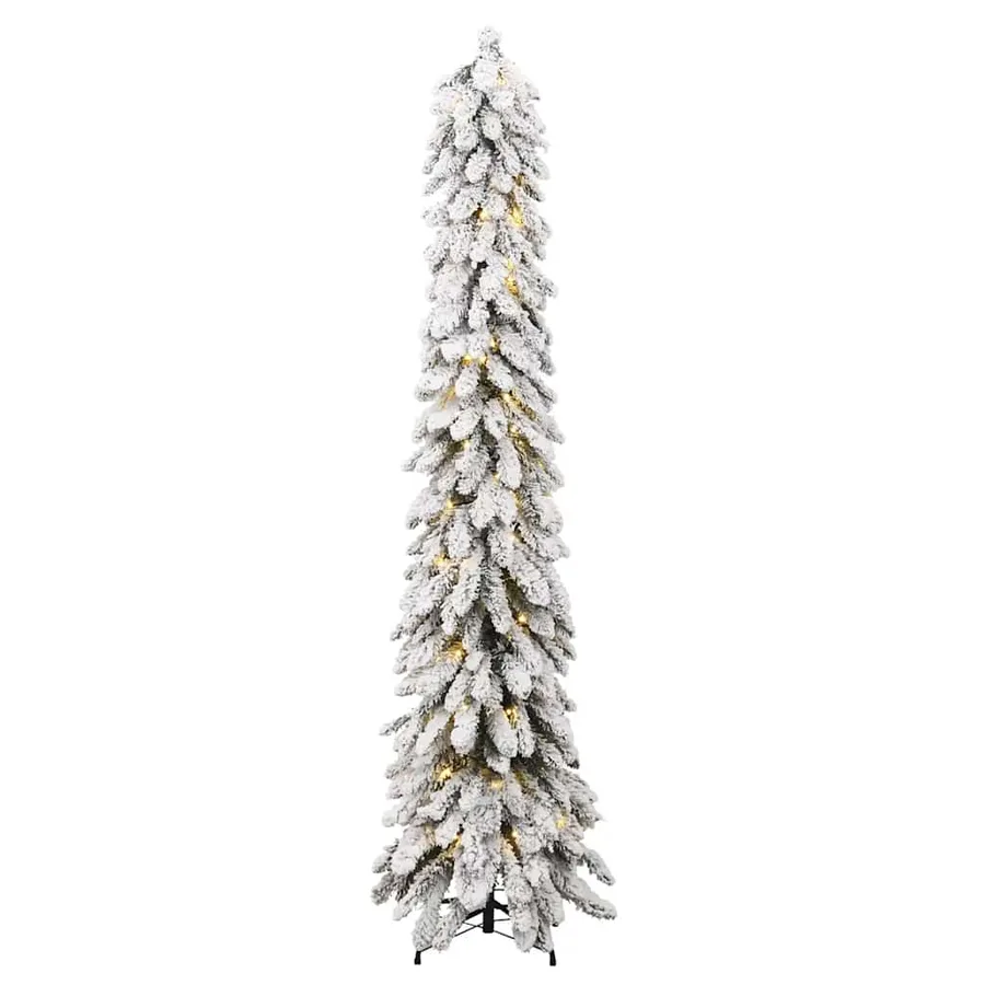 Sapin de Noël artificiel pré-éclairé avec 100 LED/neige floquée - 3
