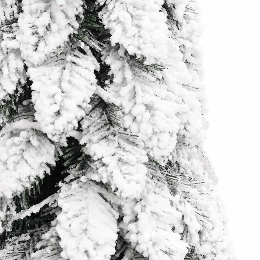 Sapin de Noël artificiel pré-éclairé avec 100 LED/neige floquée - 6