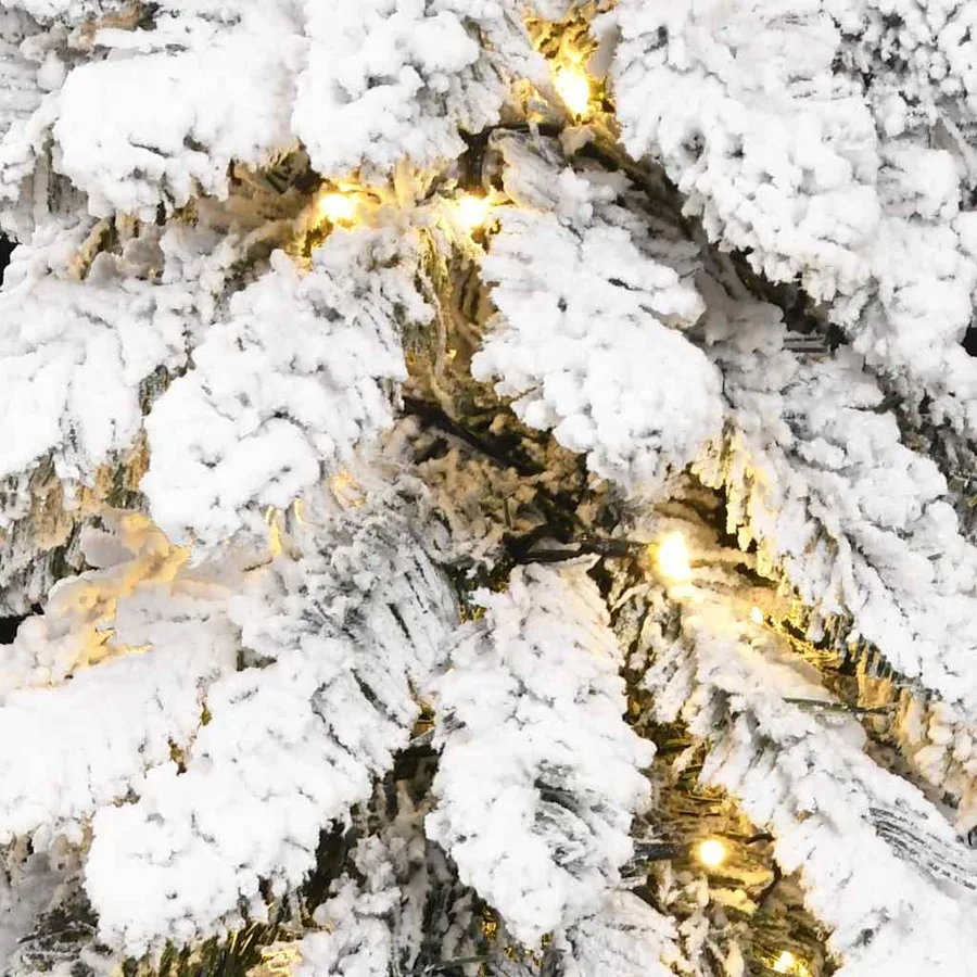 Sapin de Noël artificiel pré-éclairé avec 100 LED/neige floquée - 7